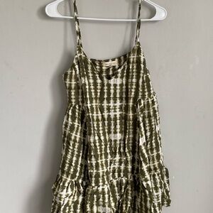 Urban outfitters green and white tie dye mini dress